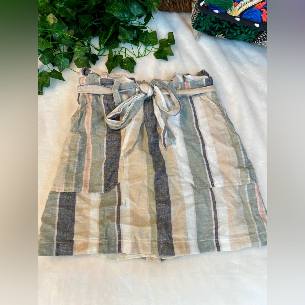 American Eagle XS Striped Casual Skirt with Tie Waist